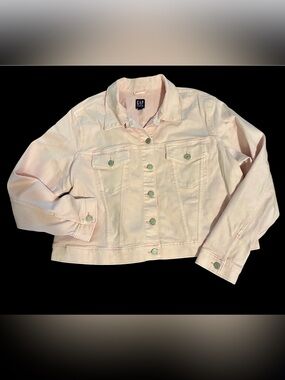 Gap Denim Jean Jacket Sz XXL Y2K Soft Pastel Pink Stretch Trucker Jacket